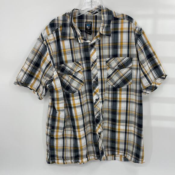 KUHL Shirt Short Sleeve Lightweight Quick Dry Mens Size XL Suncel Outdoor Button - Picture 1 of 6